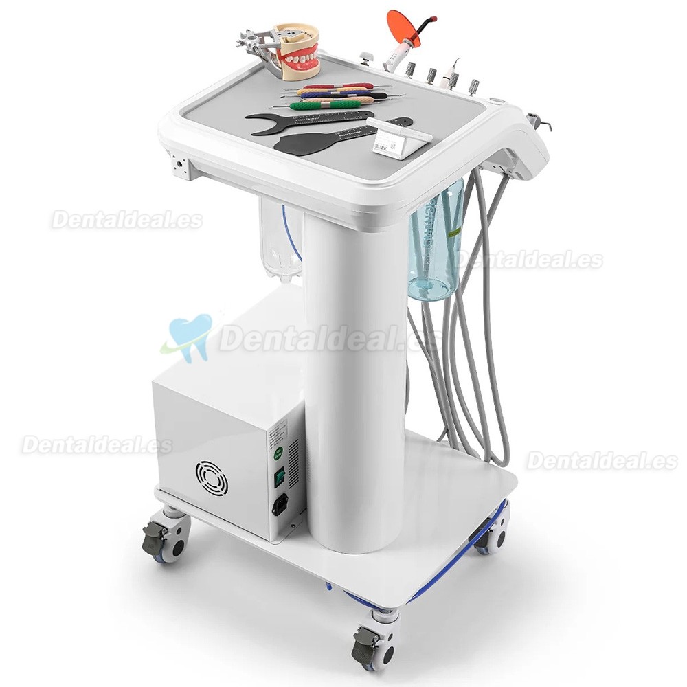 B033 Unidad Dental Port&aacute;til con Carro M&oacute;vil con Compresor, Scaler y L&aacute;mpara de Fotopolimerizaci&oacute;n